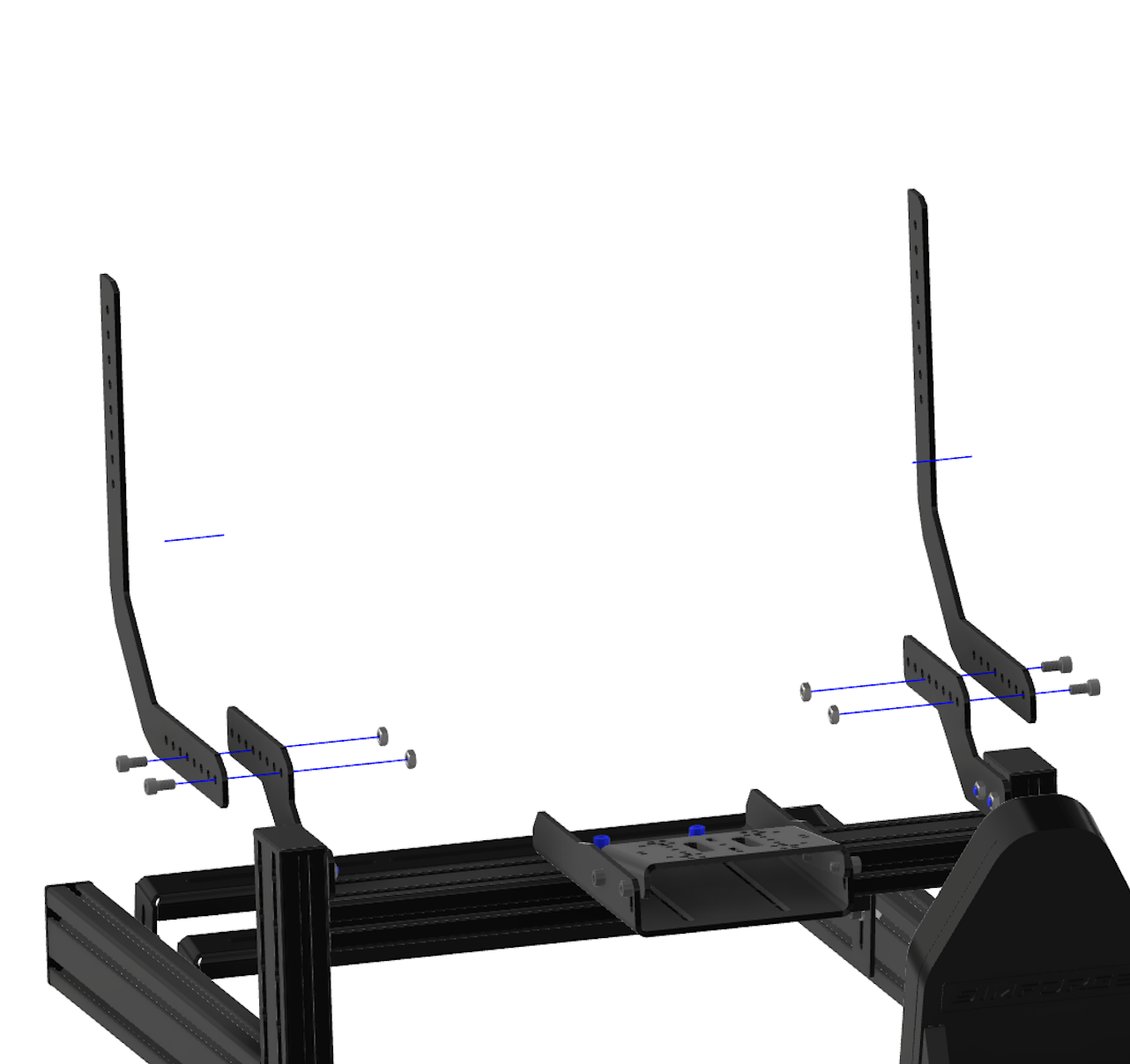 Step 10 – Secure back mounting plates for monitor stand assembly