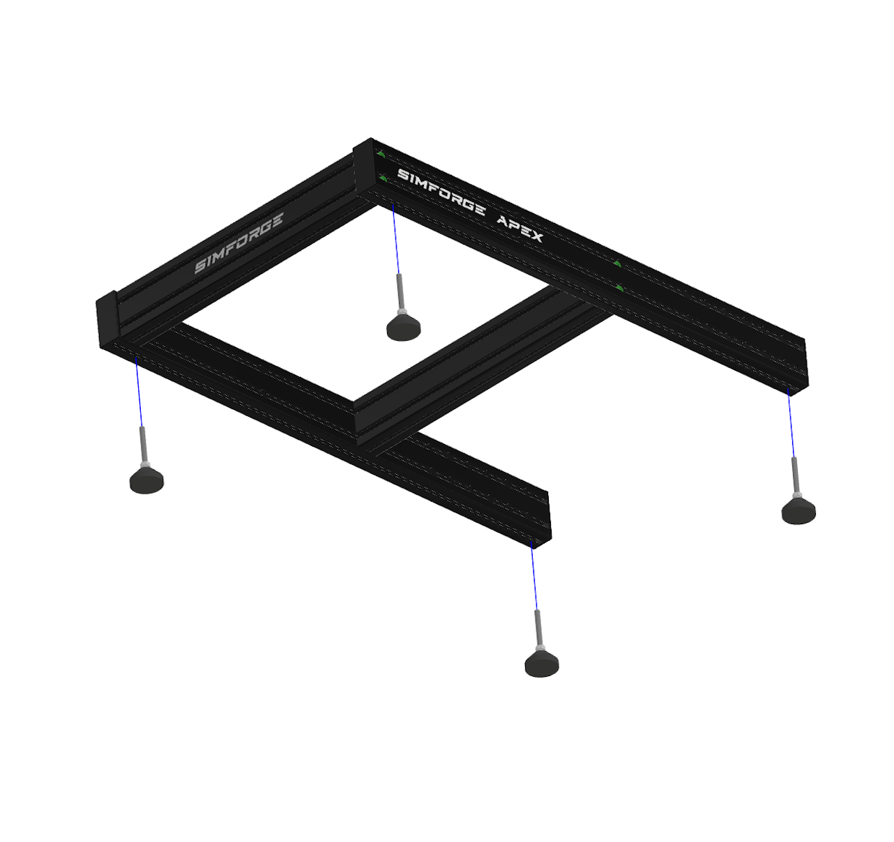 Simforge Apex cockpit assembly – aligning main side profiles and leveling feet