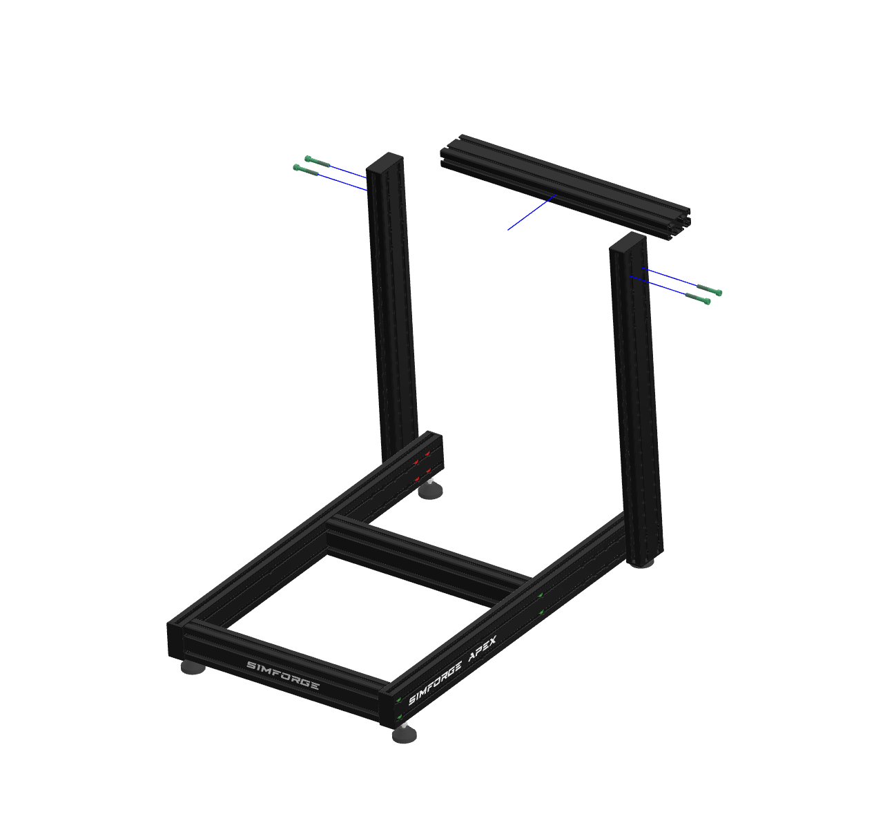 Step 3 – Mount middle profile for Simforge Apex wheelbase support