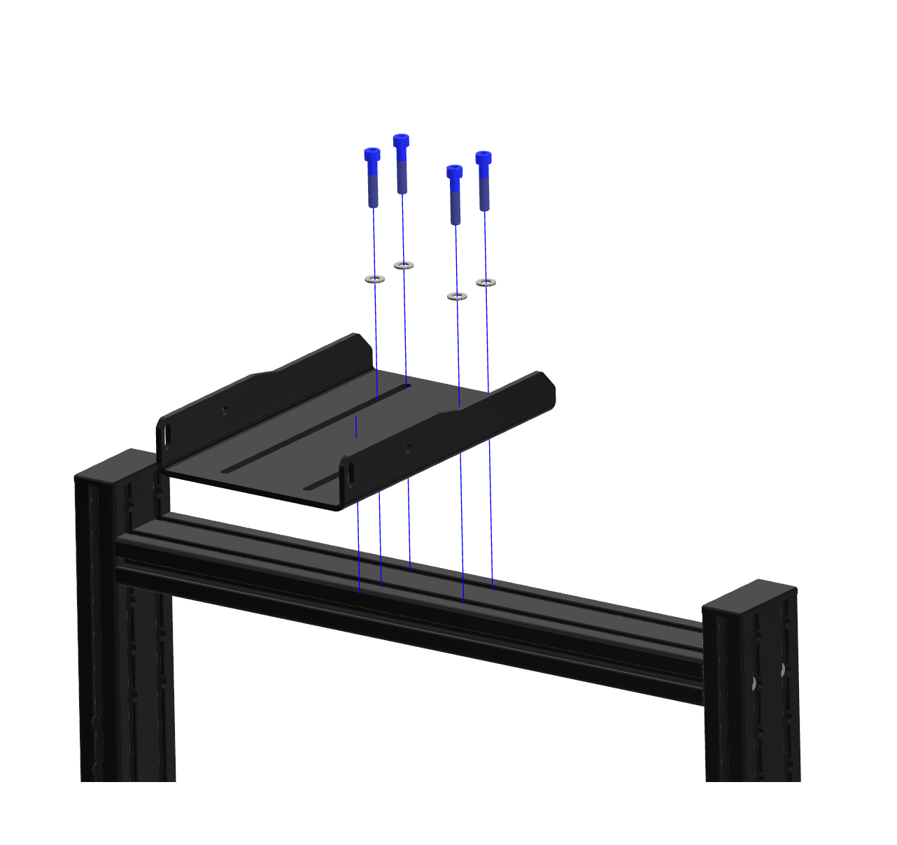 Step 4 – Attach wheelbase base plate to Apex cockpit frame