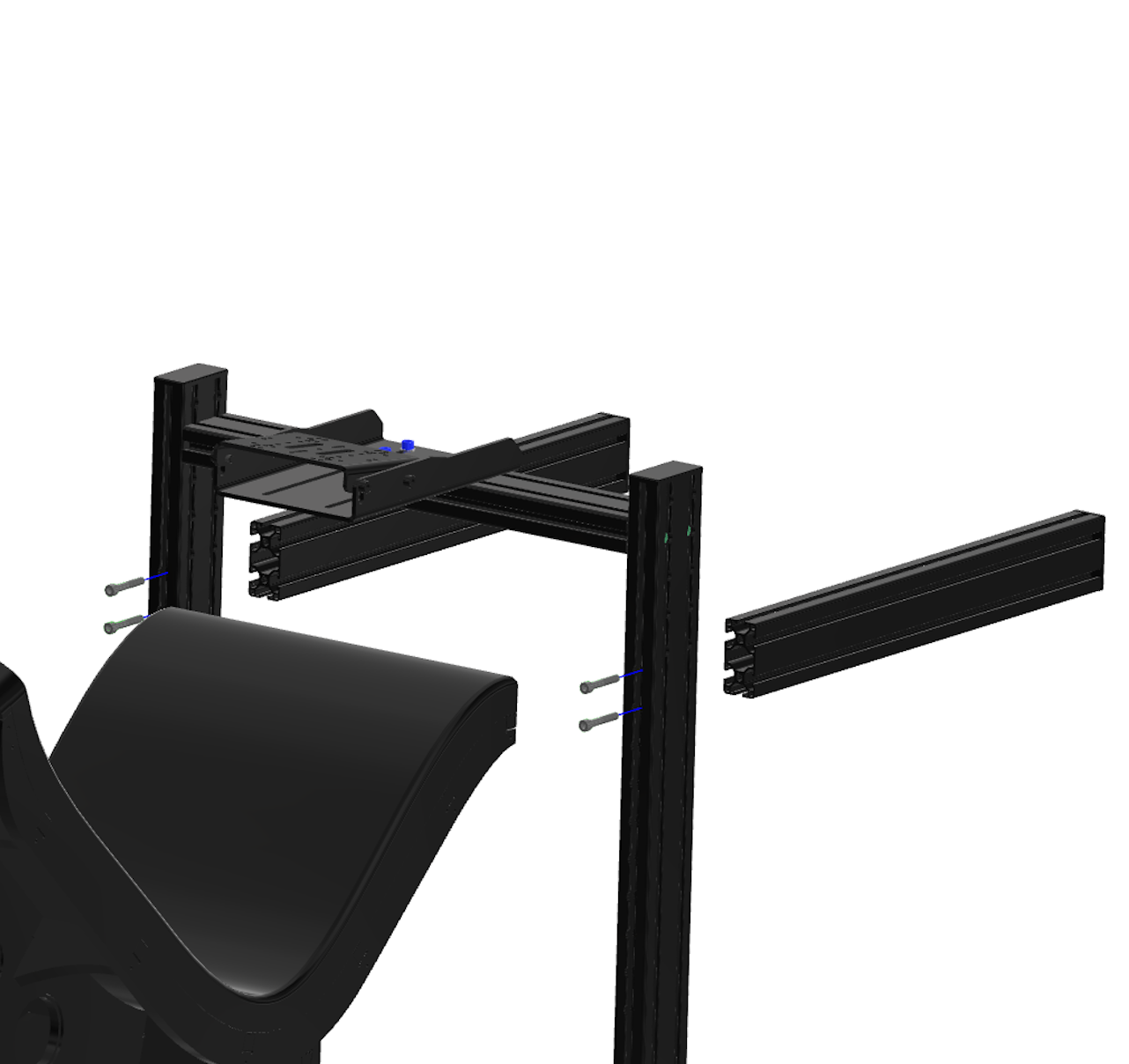 Step 7 – Mount pedal tray and adjust pedal height on Simforge Apex cockpit