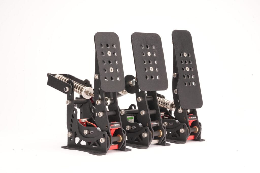 3 Pedal Set View of the Simforge Made in INDIA Sim Racing Pedals