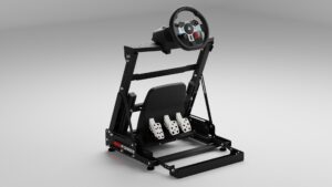 inverted pedal setup on steel pedal deck with adjustable angle and spacing slots