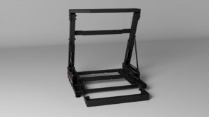 formula style position with flat rim and narrow pedal spacing on wheel stand