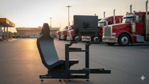 Simforge Apex Sim Racing Cockpit – Truck simulator seating position. The Ultimate 4080 Profile Sim Racing Rig