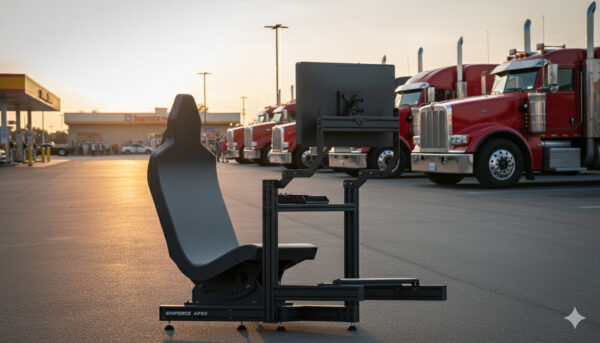 Simforge Apex Sim Racing Cockpit – Truck simulator seating position. The Ultimate 4080 Profile Sim Racing Rig