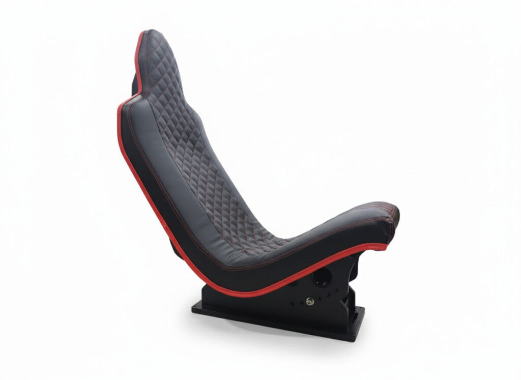 Simforge Apex Sim Racing Seat side profile – premium bucket-style sim racing seat made in India for GT and Formula cockpits