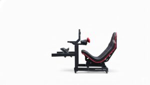 Complete F1 simulator setup with Apex cockpit, Apex seat, and Logitech wheel