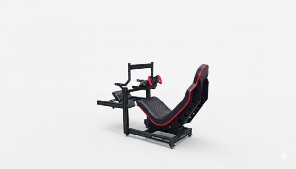 F1 simulator rig with optional integrated single monitor VESA mount for clean racing setup.