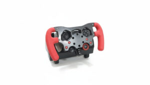 The F1 wheel mod installed on a Logitech G29 wheelbase, showcasing its seamless integration and ergonomic design for sim racing enthusiasts