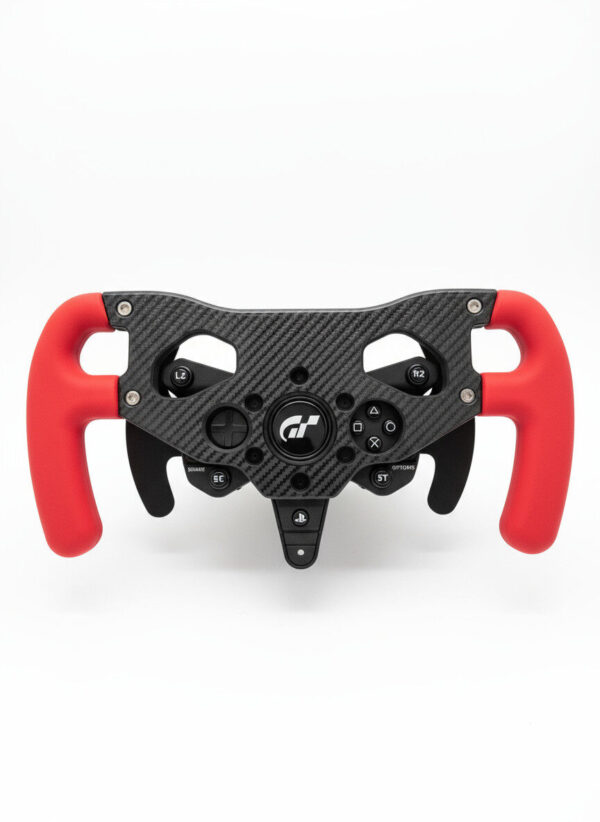 Detail shot of the mounting system for the Thrustmaster T300 F1 wheel addon, highlighting its compatibility and easy installation for sim racers