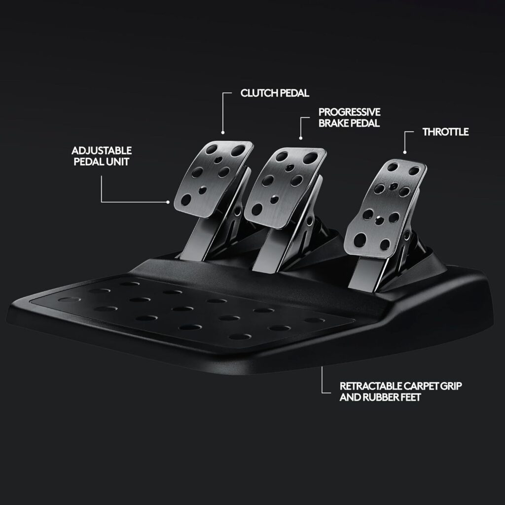 Logitech G29 connected to PS5 playing Gran Turismo style racing with realistic force feedback Logitech Sim Racing Pedals