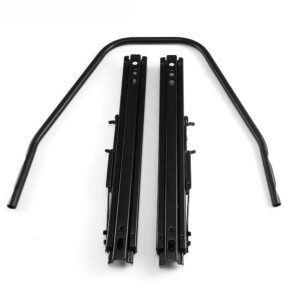 Bucket seat slider compatible with sim racing cockpits and racing seats, adjustable steel seat slider rails