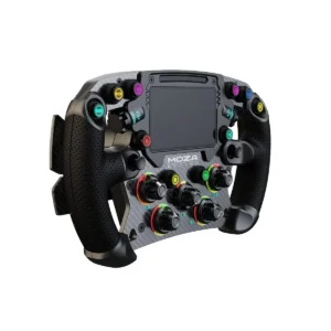 Moza Racing FSR Formula Wheel with built-in digital dash for sim racing.